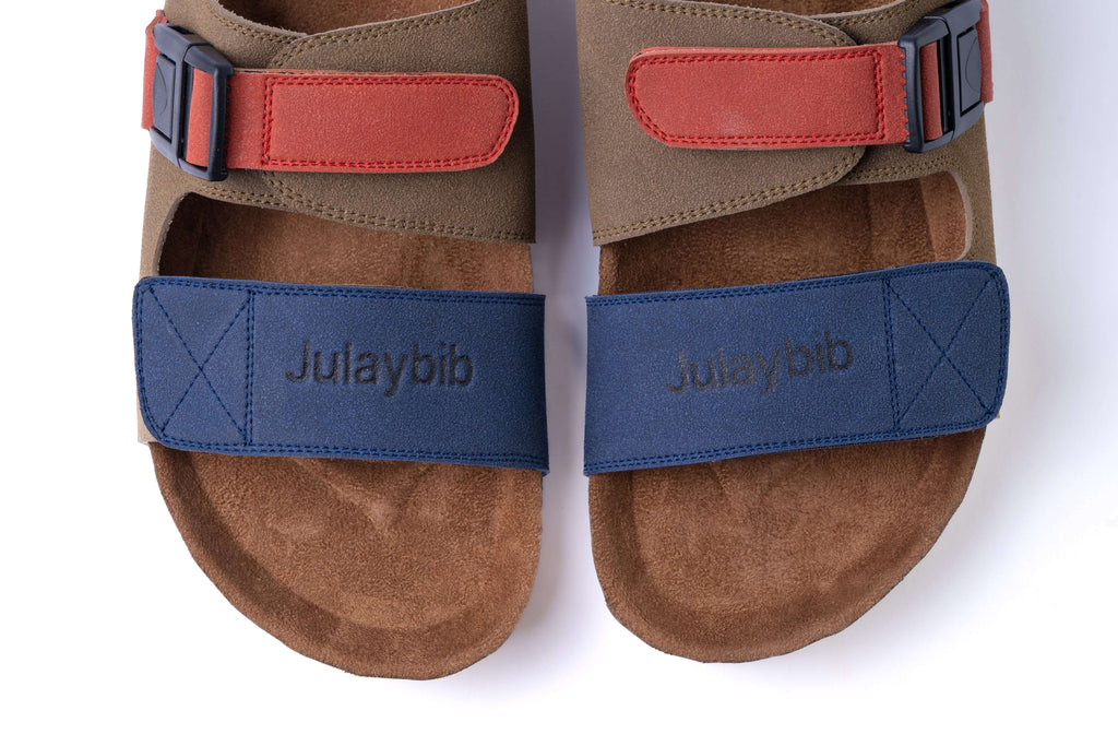 Casual Sandal Al-Hamra Olive | Premium Vegan Leather | Adjustable Strap | YKK Buckle - Julaybib