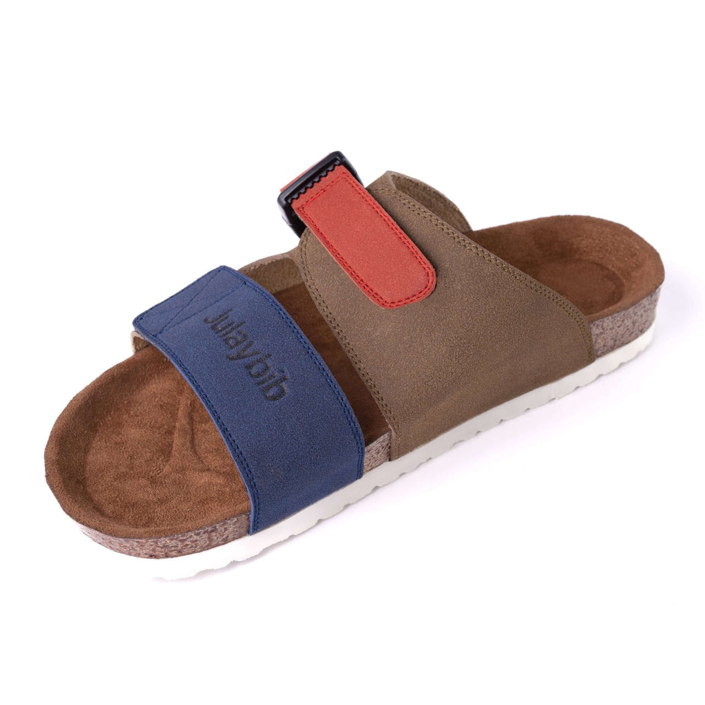 Casual Sandal Al-Hamra Olive | Premium Vegan Leather | Adjustable Strap | YKK Buckle - Julaybib