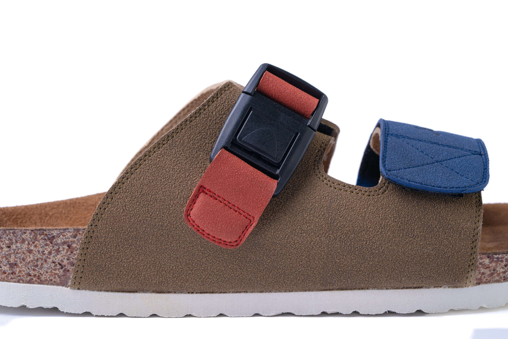 Casual Sandal Al-Hamra Olive | Premium Vegan Leather | Adjustable Strap | YKK Buckle - Julaybib