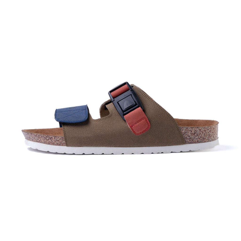 Casual Sandal Al-Hamra Olive | Premium Vegan Leather | Adjustable Strap | YKK Buckle - Julaybib